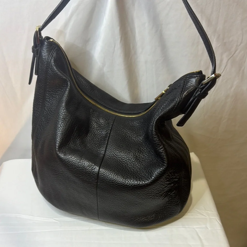 DKNY Black Leather Hobo Bag